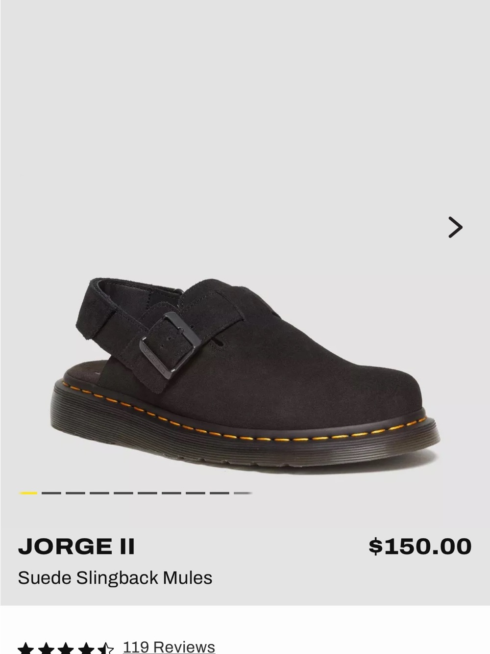 Dr. Martens Jorge II Black Suede Slingback Mules
